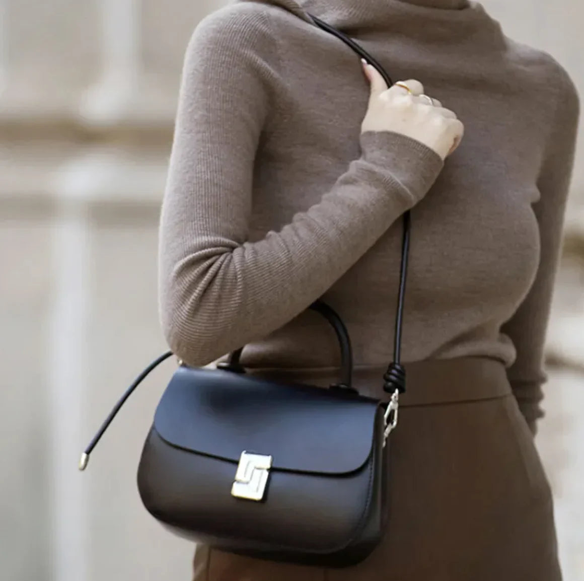 Sac bandoulière en cuir rétro