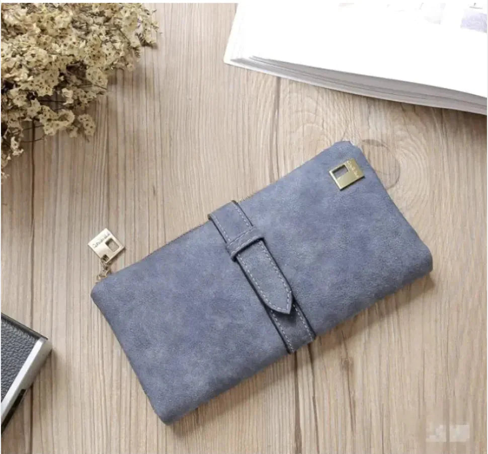 Portefeuille Long en Cuir pour Femme avec Fermeture Éclair