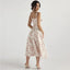 Robe Midi Bureau Fleurie Rose