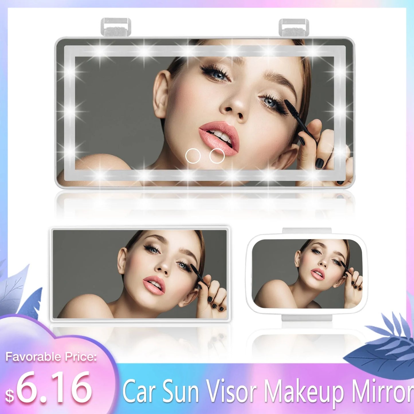 Espejo de Maquillaje para Visera de Coche