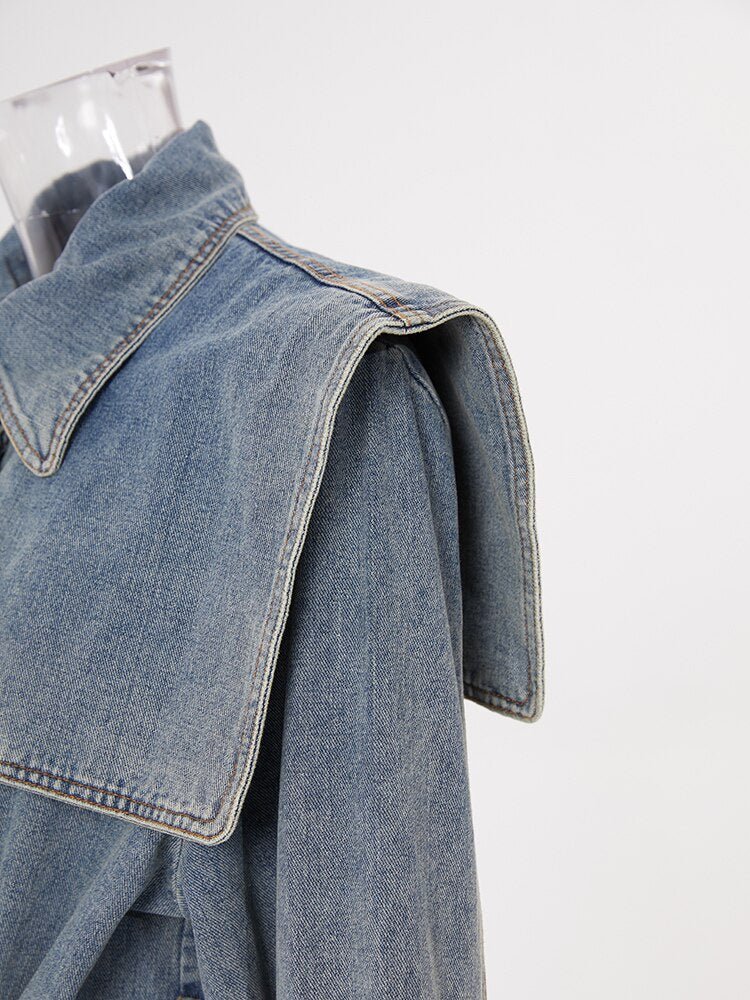 Premium Denim Trench Coat for Effortless Style