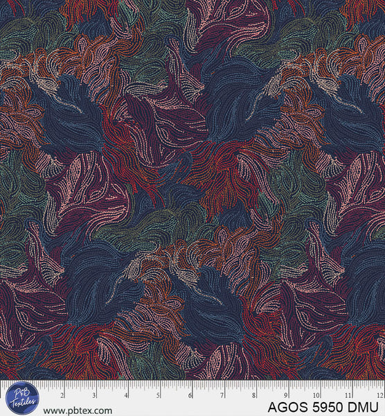 A Garden Of Stitches Dark Multi Color Florals Fabric Per Yard