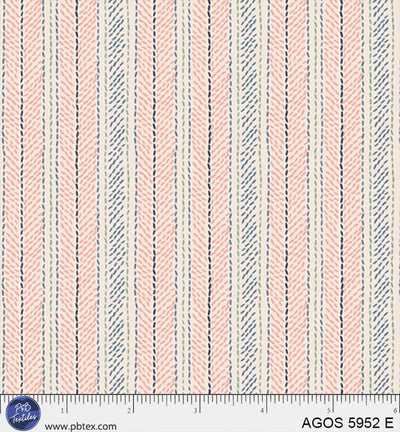 A Garden Of Stitches Natural Cream Stripes Fabric Per Yard
