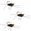 3 Pack Barbless Pat's Barred Rubber Legs Tungsten Bead Jigged Dark Olive Euro Nymph  -  Hook Size 6 - Korvel