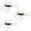 3 Pack Barbless Pat's Barred Rubber Legs Tungsten Bead Jigged Black/Olive Euro Nymph  - Hook Size 6 - Korvel
