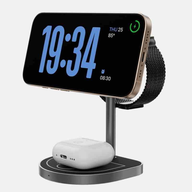 Cargador Inalámbrico Magnético 3 en 1 KUXIU X85 para Dispositivos Apple