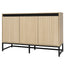 Engraved 3-door side panel with LED, self-service cabinet storage cabinet, modern coffee bar cabinet with adjustable shelf - Korvel