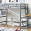 Twin High Loft Bed with Ladder landing Platform, Ladders, Guardrails,Grey - Korvel