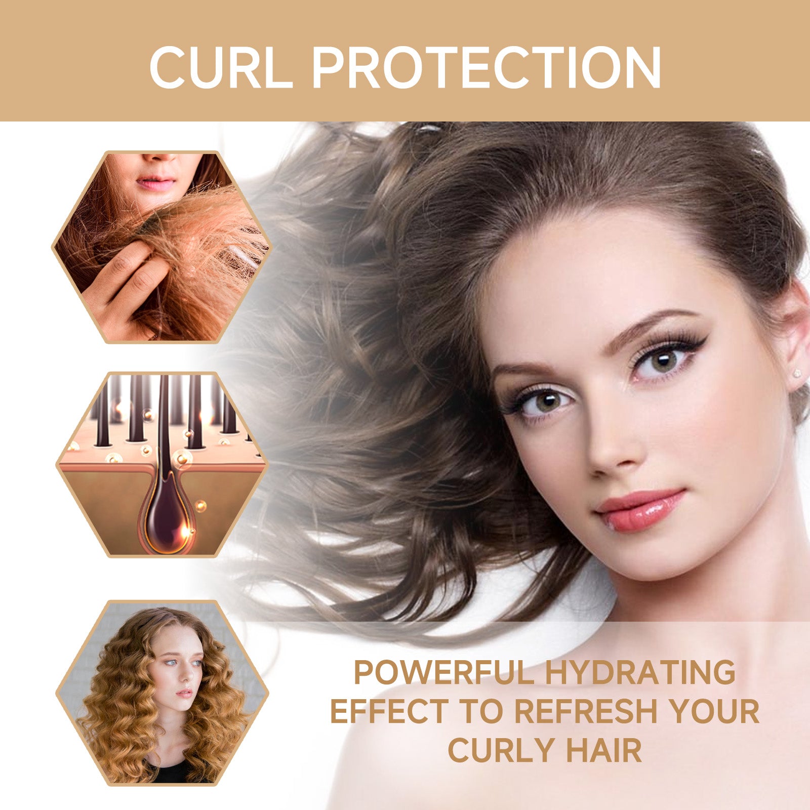 Moisturizing Curl Cream, Hydrating Glossy Curl Cream, Hydrating Hair Elastic Curl Cream - Korvel