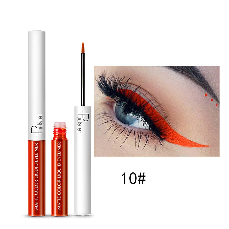 Quick-Drying Waterproof And Sweat-Proof Liquid Eyeliner Does Not Smudge Cosmetics Pudaier Color Eyeliner - Korvel