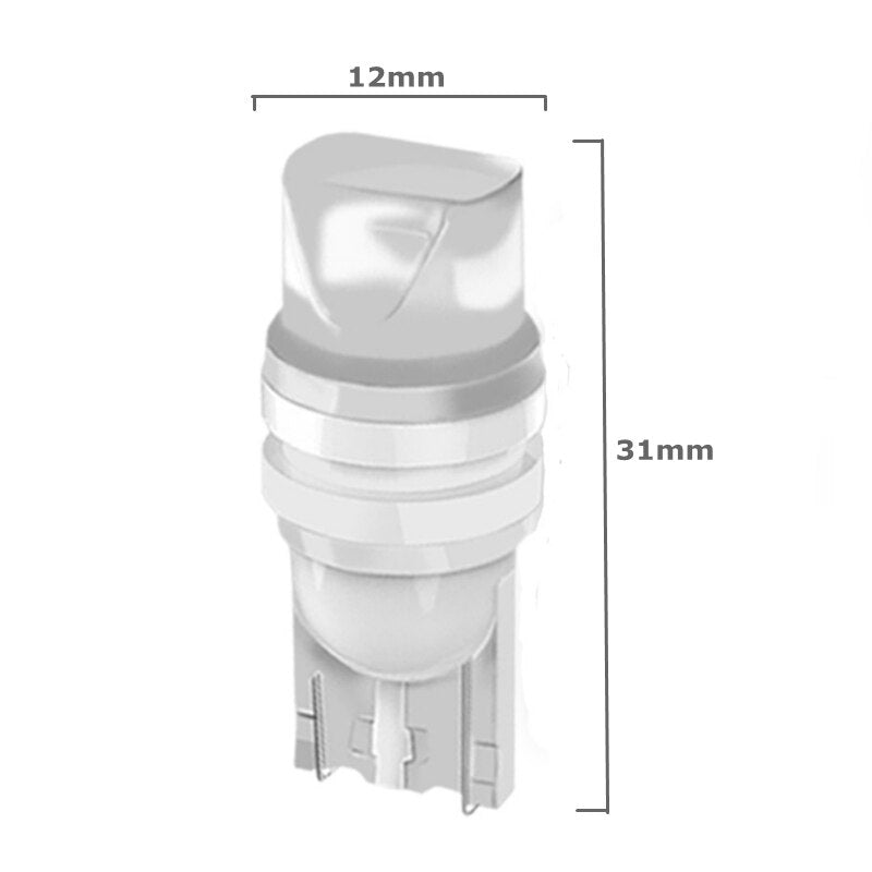 10Pcs T10 W5W Ceramic 3D LED Waterproof Wedge Licence Plate Lights WY5W Turn Side Lamp Car Reading Dome Light Auto Parking Bulb - Korvel