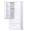Tall Bathroom Storage Cabinet, Cabinet with Two Doors and Drawers, Adjustable Shelf, MDF Board, White - Korvel