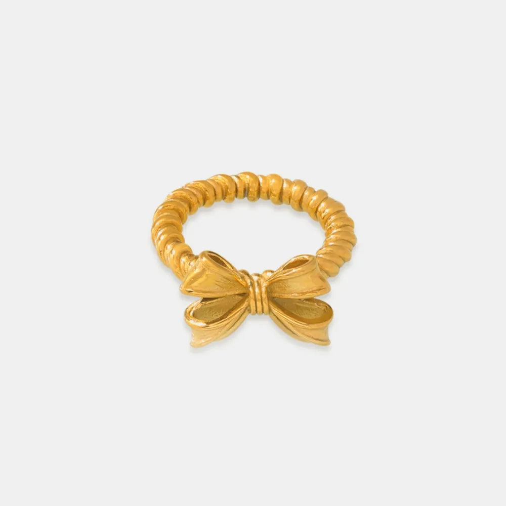 Twisted Titanium Steel Bow Ring - Korvel