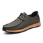 Baskets en cuir rétro à lacets pour hommes