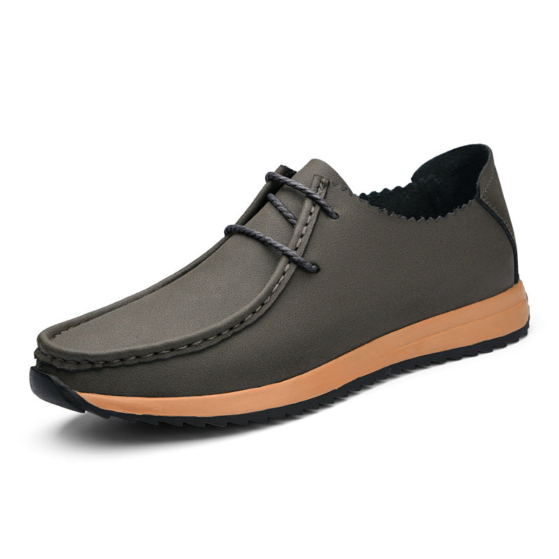 Baskets en cuir rétro à lacets pour hommes