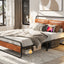 King Size Metal Bed Frame with Upholstered Headboard
