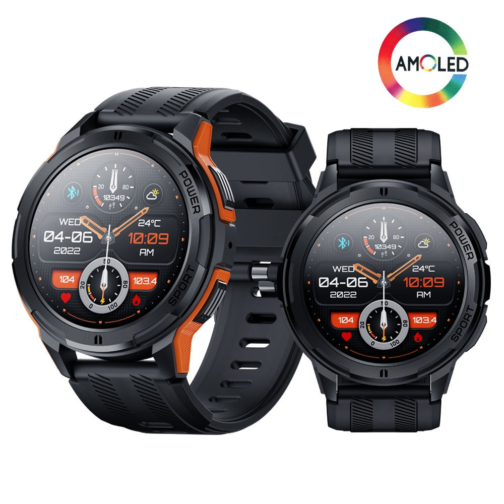 C25 Outdoor Sports 1.43AMOLED Screen Smart Call Watch Deep Waterproof Heart Rate and Blood Pressure - Korvel