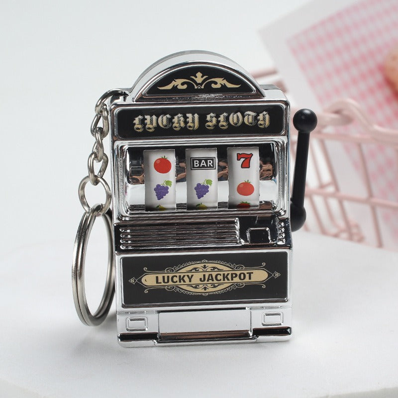 Mini Fruit Machine Keychain Pendant - Fun Slot Game Toy