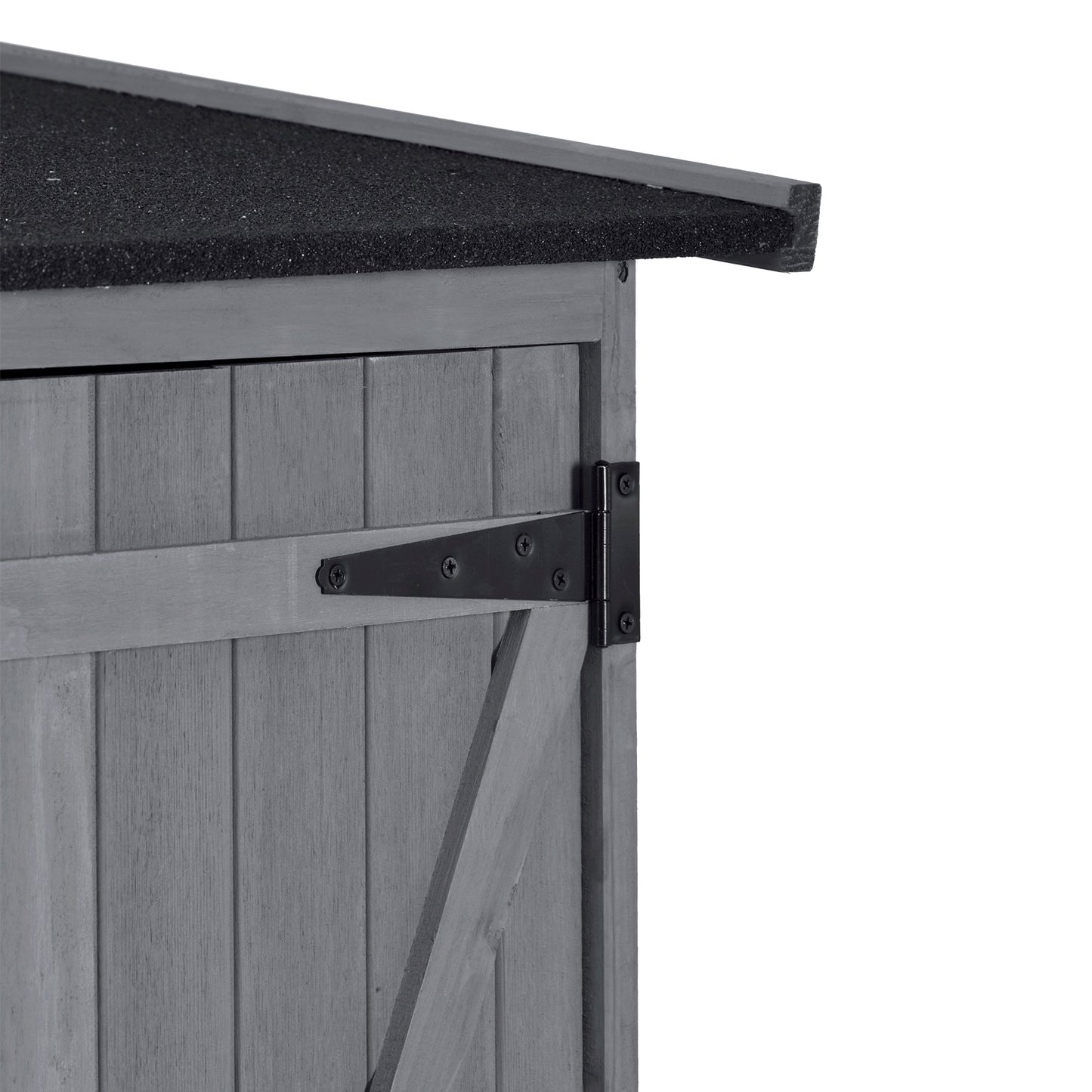 Abri de rangement en bois premium 5,3 pieds x 4,6 pieds avec toit étanche