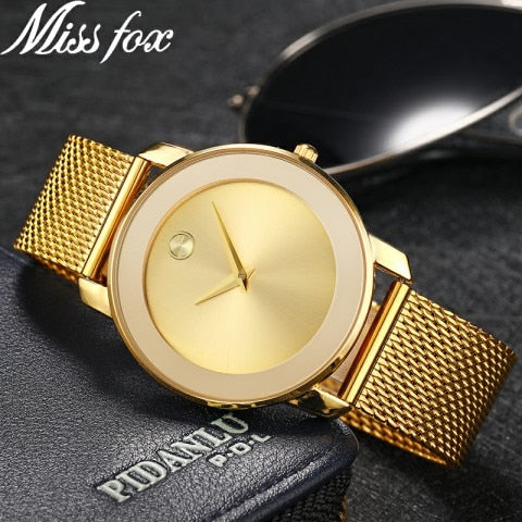 Clearance MISSFOX  2446 Unique Design Minimalist Watch Men Novel Stylish Male Watches Fashion Sports Quartz Wrist Watch For Men Women - Korvel