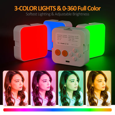 Camera pocket light atmosphere mini RGB mobile phone fill light live VLOG video conference photography light - Korvel