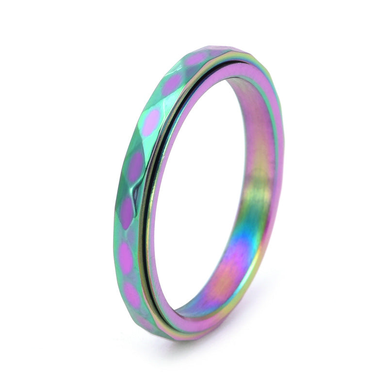 Diamond shaped niche jewelry for women, narrow cut food ring, rotatable ring - Korvel