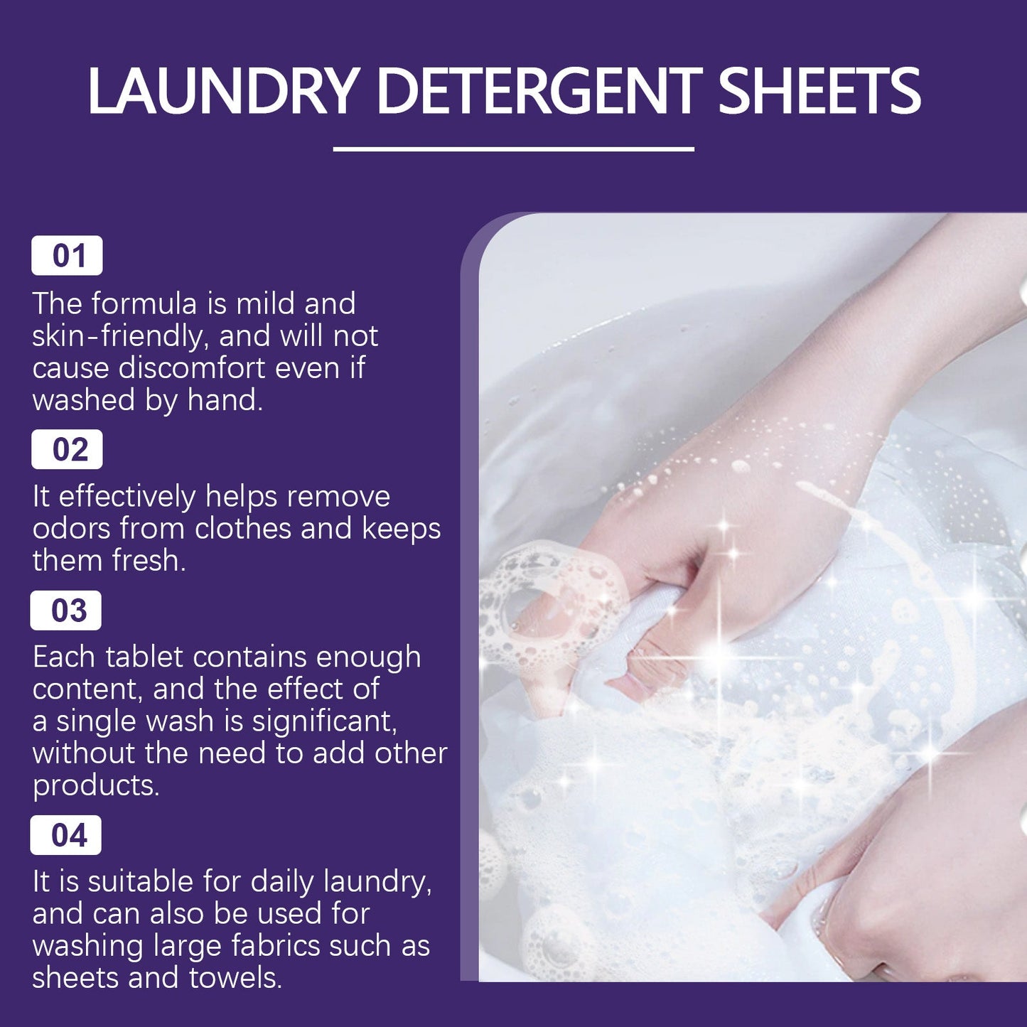 Laundry Detergent Gently Cleans Clothes Decontamination Long-Lasting Fragrance Cleaning Laundry Bubble Paper - Korvel