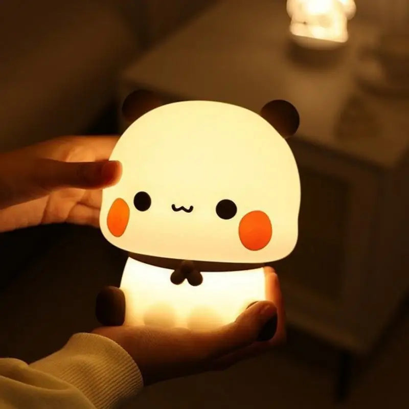 Cute Panda Night Light LED Squishy Novelty Animal Touch Night Lamp 3 Modes Dimmable Baby kids Bedroom Night light Pat Lamp - Korvel