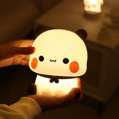 Cute Panda Night Light LED Squishy Novelty Animal Touch Night Lamp 3 Modes Dimmable Baby kids Bedroom Night light Pat Lamp - Korvel