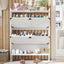 Elegant White Shoe Cabinet with 2 Flip Drawers