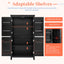 Elegant Black Bathroom Floor Storage Cabinet with Adjustable Shelves