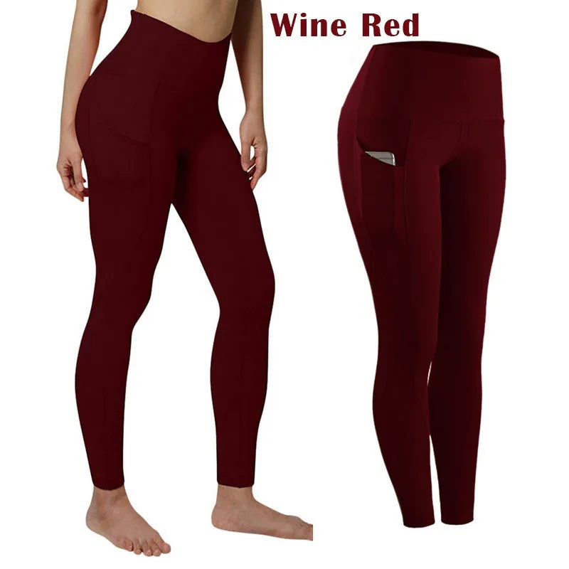 High Waist Elastic Workout Leggings with Tummy Control