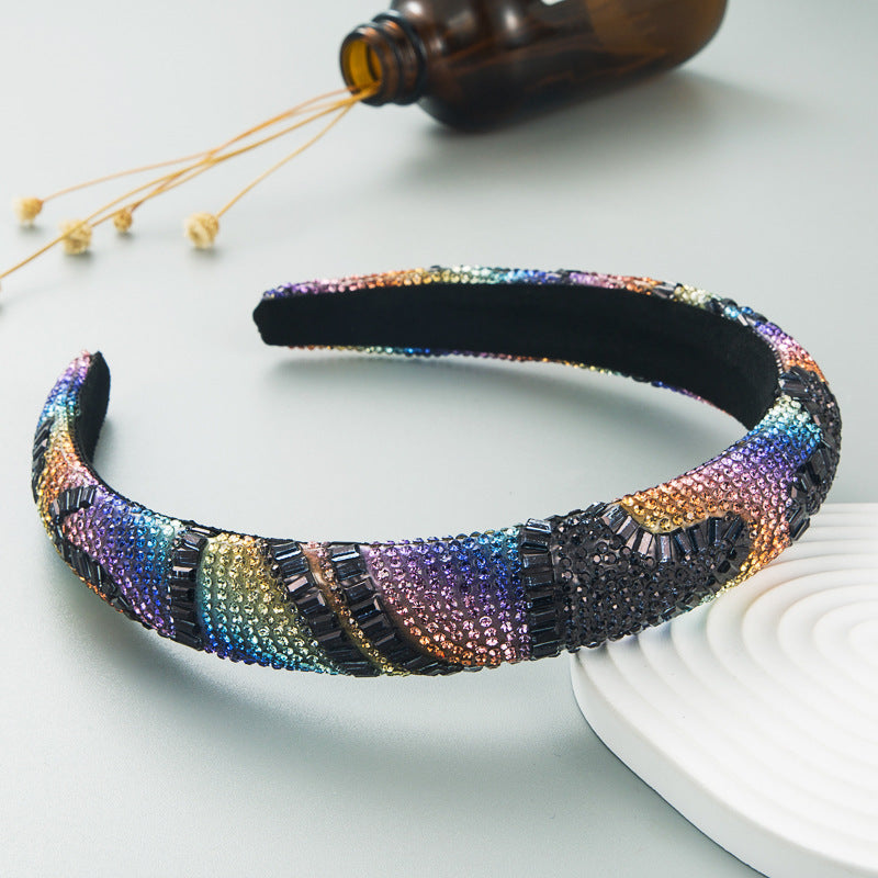 Hair Hoop Fashion New Design Shiny Gypsophila Thin Sponge Headband Korean High-End High-Skull Top Hair Accessories - Korvel