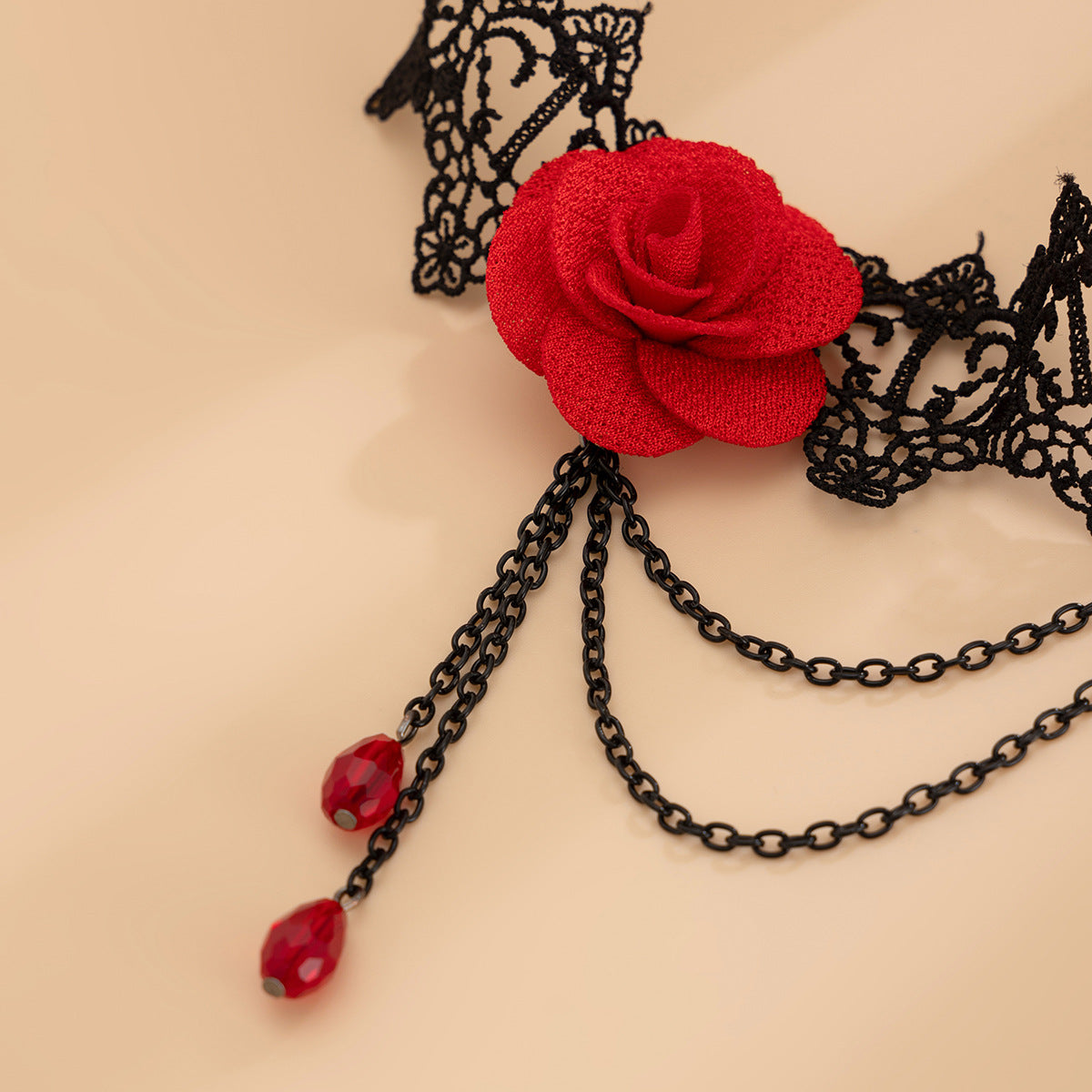Elegant Red Rose Lace Leg Chain - Stylish Accessory