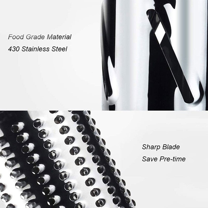 5-in-1 Cheese Grater: Gourmet, Rotary with Hand Crank, 10 Blades (3 Blades-C), for Cheese & Vegetable Slicing. - Korvel
