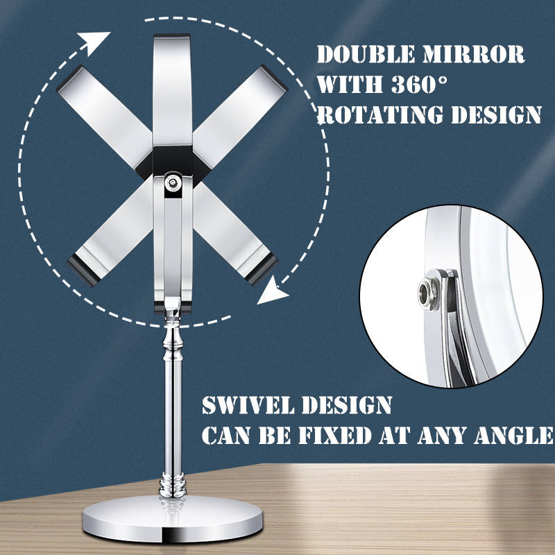 Dual-Sided 8" USB Rechargeable Vanity Makeup Mirror with Lights