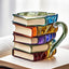 Painted Book Mug - Unique 3D Design for Coffee Lovers