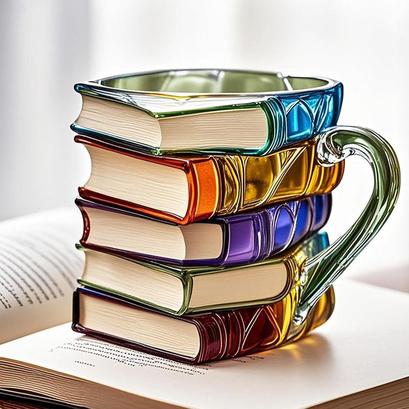 Painted Book Mug - Unique 3D Design for Coffee Lovers