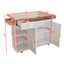 44 Inch Kitchen Island Cart with Solid Wood Top, Wine Storage, Spice Rack, Towel Rack, Wine Glass Holder White & Oak - Korvel