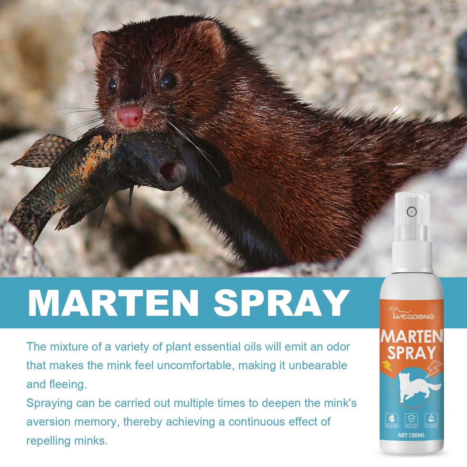 Yegbong Wild Animals Repellent Plant Formula Animal Repeller Outdoor Insect Marten Mouse Repellent - Korvel