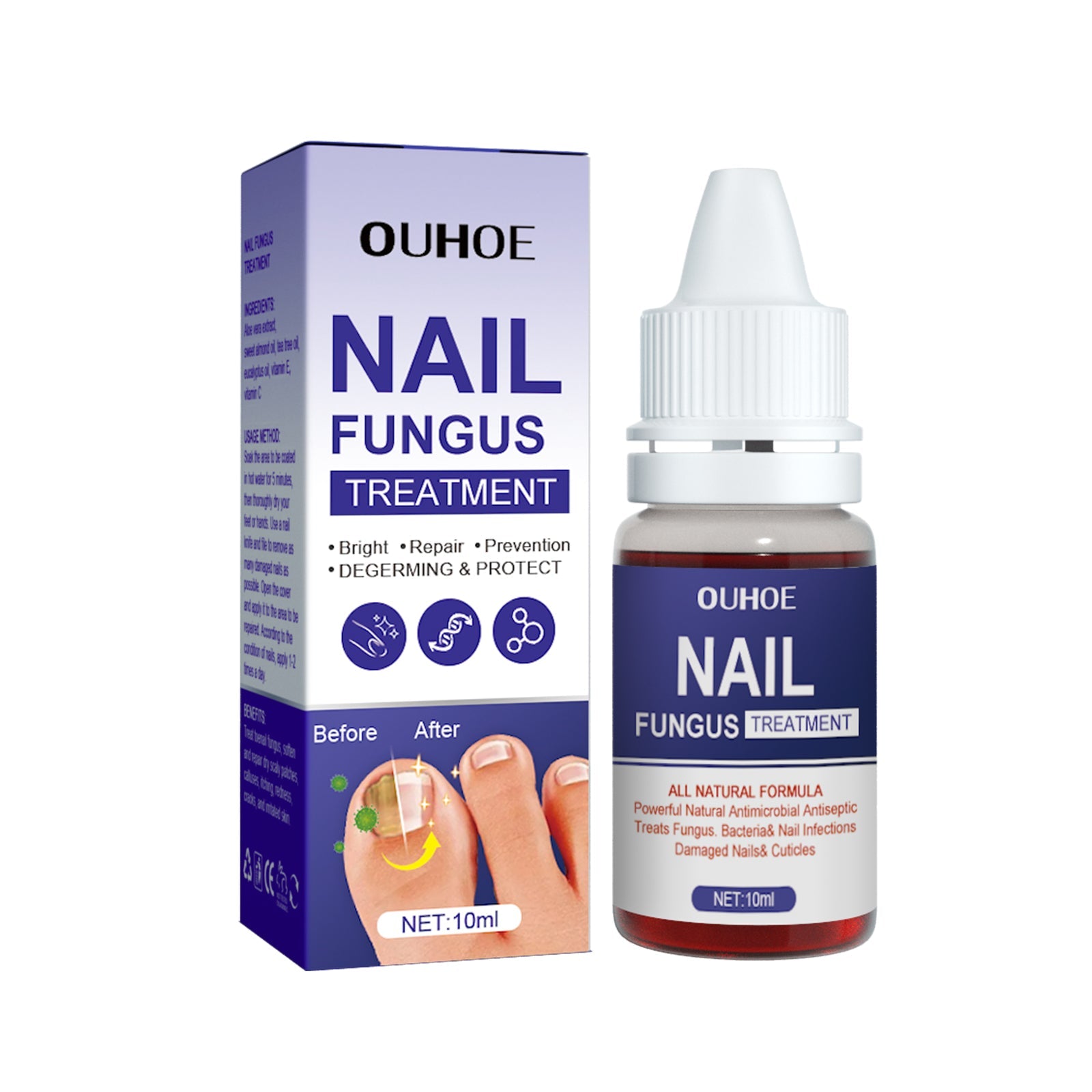 Nail Repair Lotion, Repair Thickening Nail Inlay Gray Nail Shine Soft Nail Care Solution - Korvel