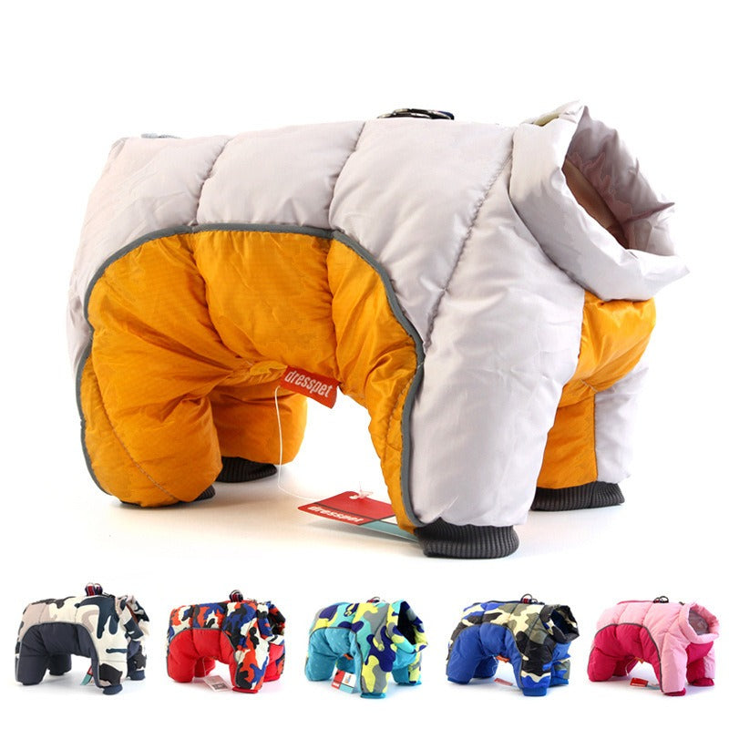 Pet Dog Clothes Winter Clothes Thickened Warm Down Jacket Teddy Dog Quadruped Winter Coat - Korvel