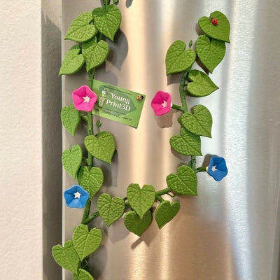 Morning Glory Magnets 3D printed artificial morning glory refrigerator sticker decoration - Korvel