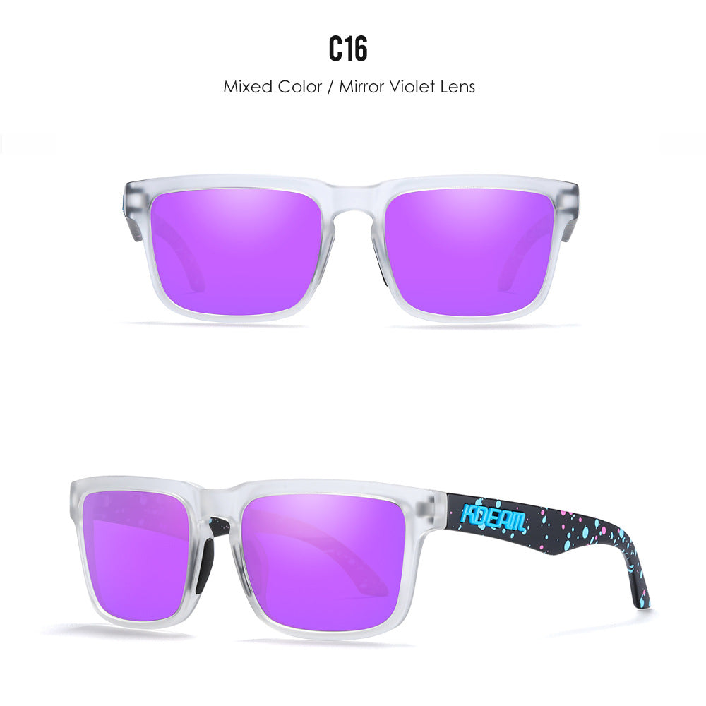 Classic polarized sunglasses for men and women ultra light driving glasses colorful real film sunglasses - Korvel