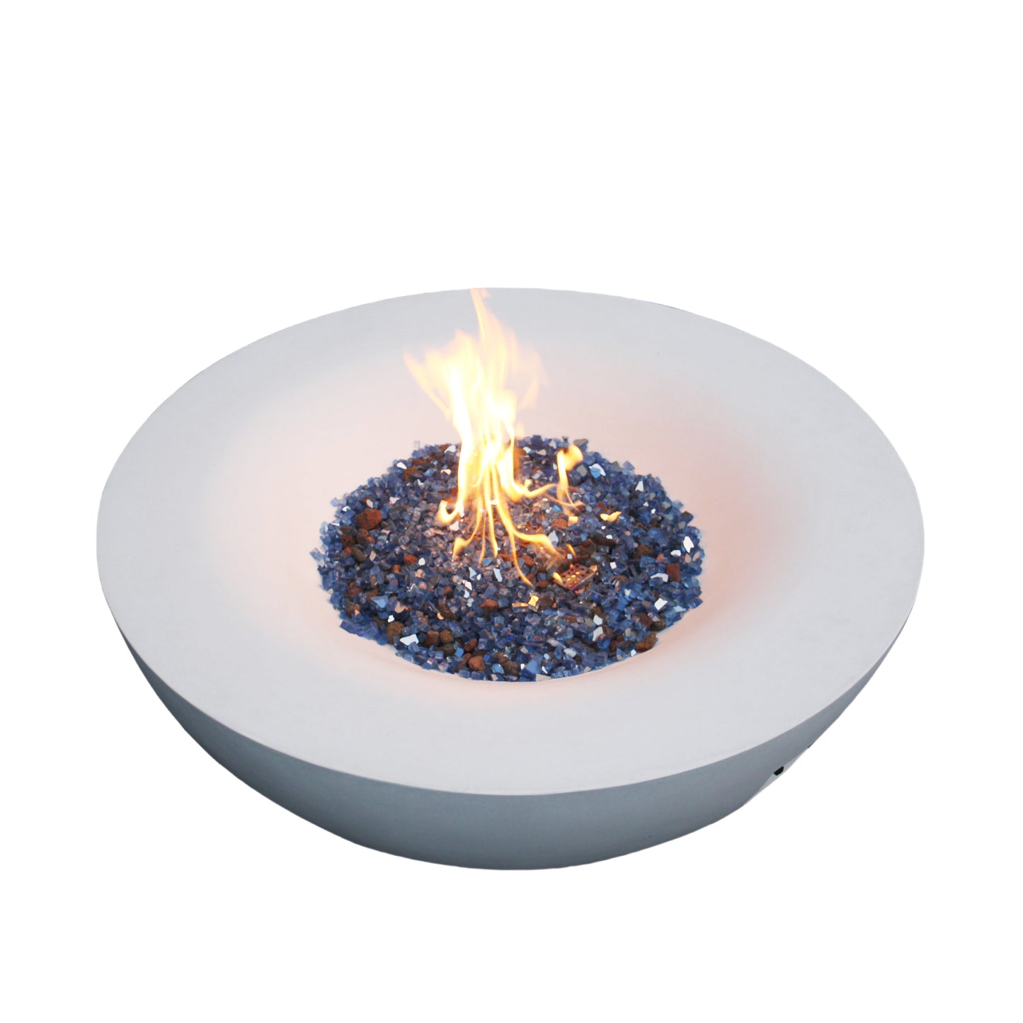 42 Inch Outdoor Concrete Propane gas Fire Pit bowl in Antique white color - Korvel