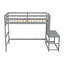 Twin High Loft Bed with Ladder landing Platform, Ladders, Guardrails,Grey - Korvel