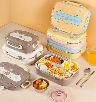 Food grade 304 stainless steel insulation compartment lunch box lunch box - Korvel
