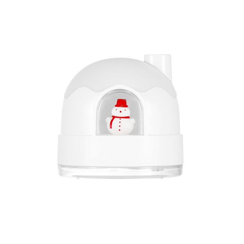 Humidificateur de nuit en forme de maison enneigée