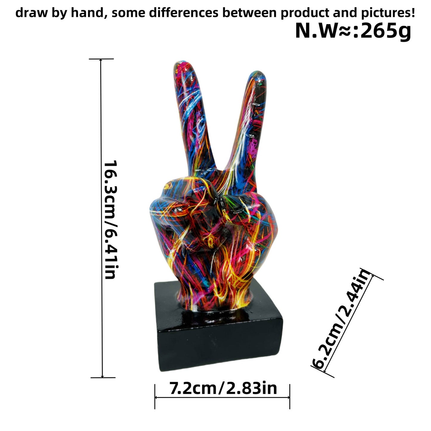 Internet celebrity graffiti gesture ornaments, home living rooms, offices, desktop exhibition halls, resin handicrafts, decorative products - Korvel