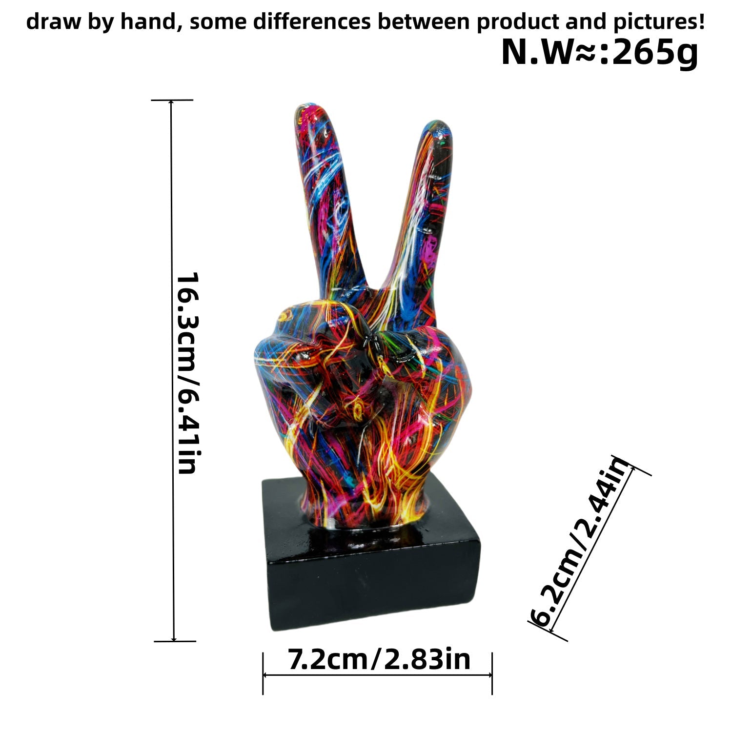 Internet celebrity graffiti gesture ornaments, home living rooms, offices, desktop exhibition halls, resin handicrafts, decorative products - Korvel
